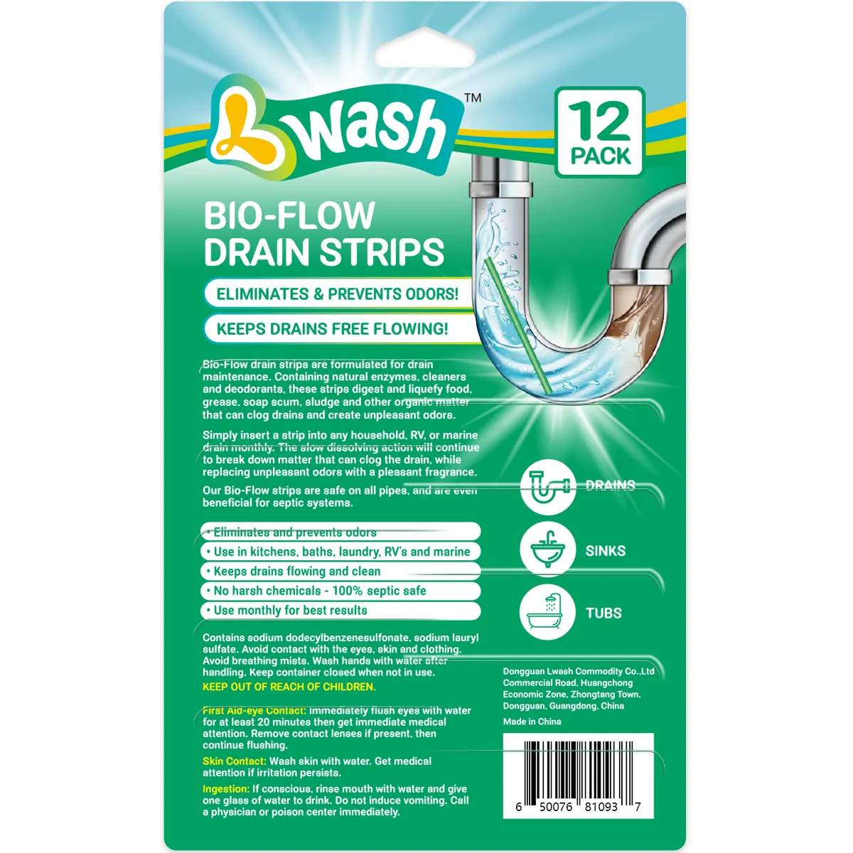 OEM Drain Cleaner Sticks for Sinks, Drains & Pipes