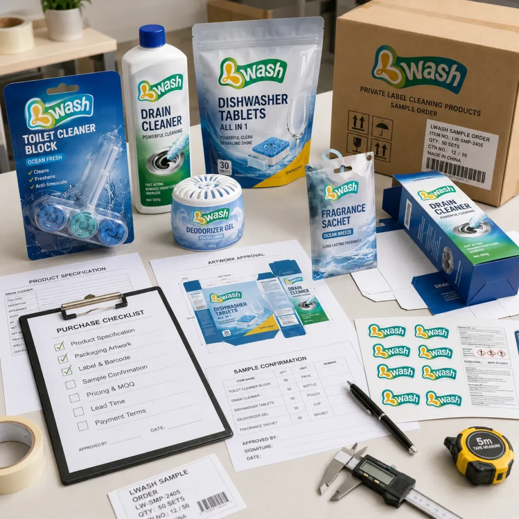 private label cleaning products sampling checklist