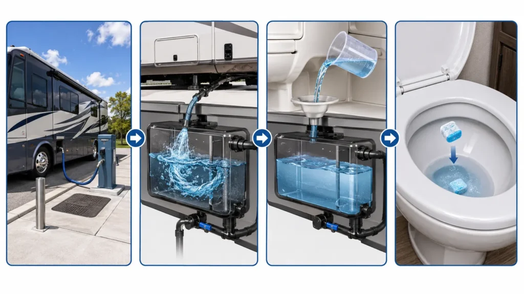when to add RV tank treatment