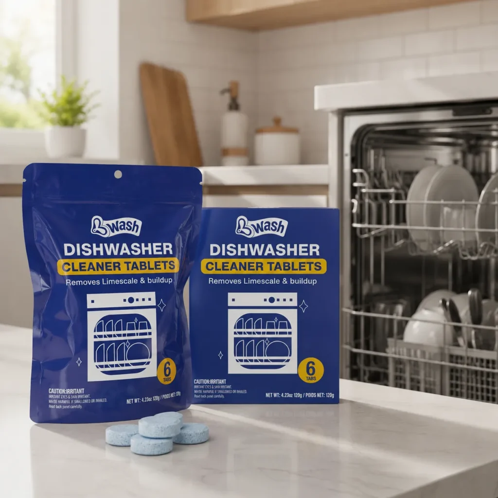 OEM dishwasher cleaning tablets manufacturer 6 pack retail box
