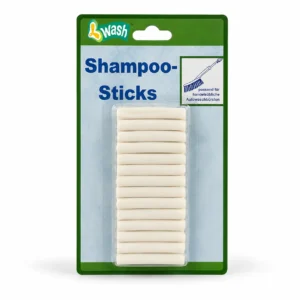 Back label of car wash soap sticks retail card with safety warnings and barcode