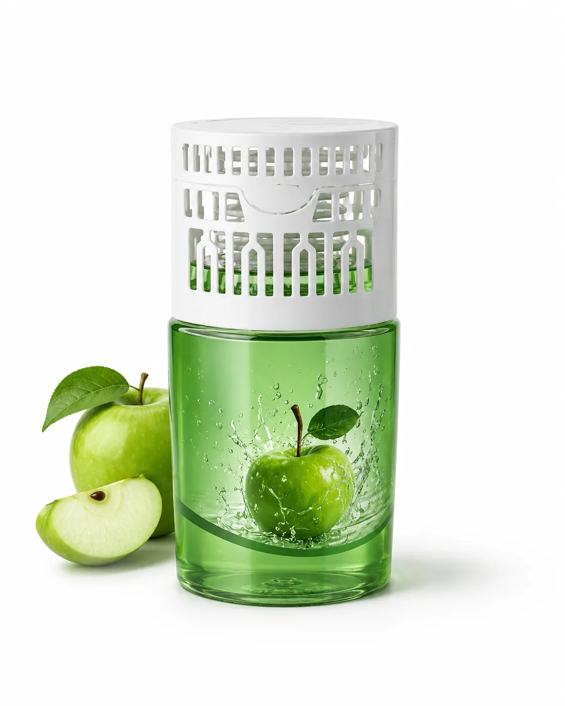Gel air freshener in a compact vented container