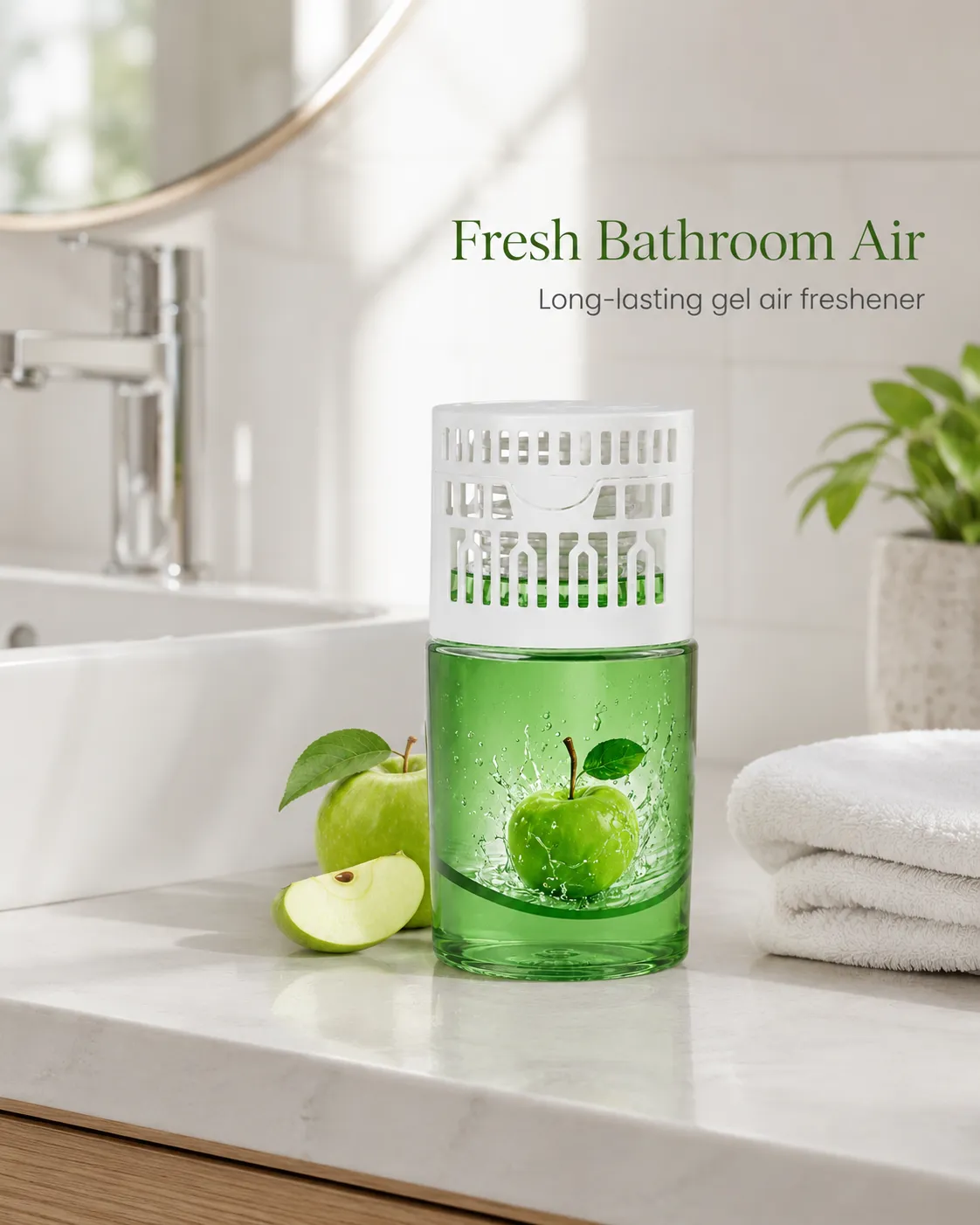 Private label gel air freshener with lemon fragrance packaging direction