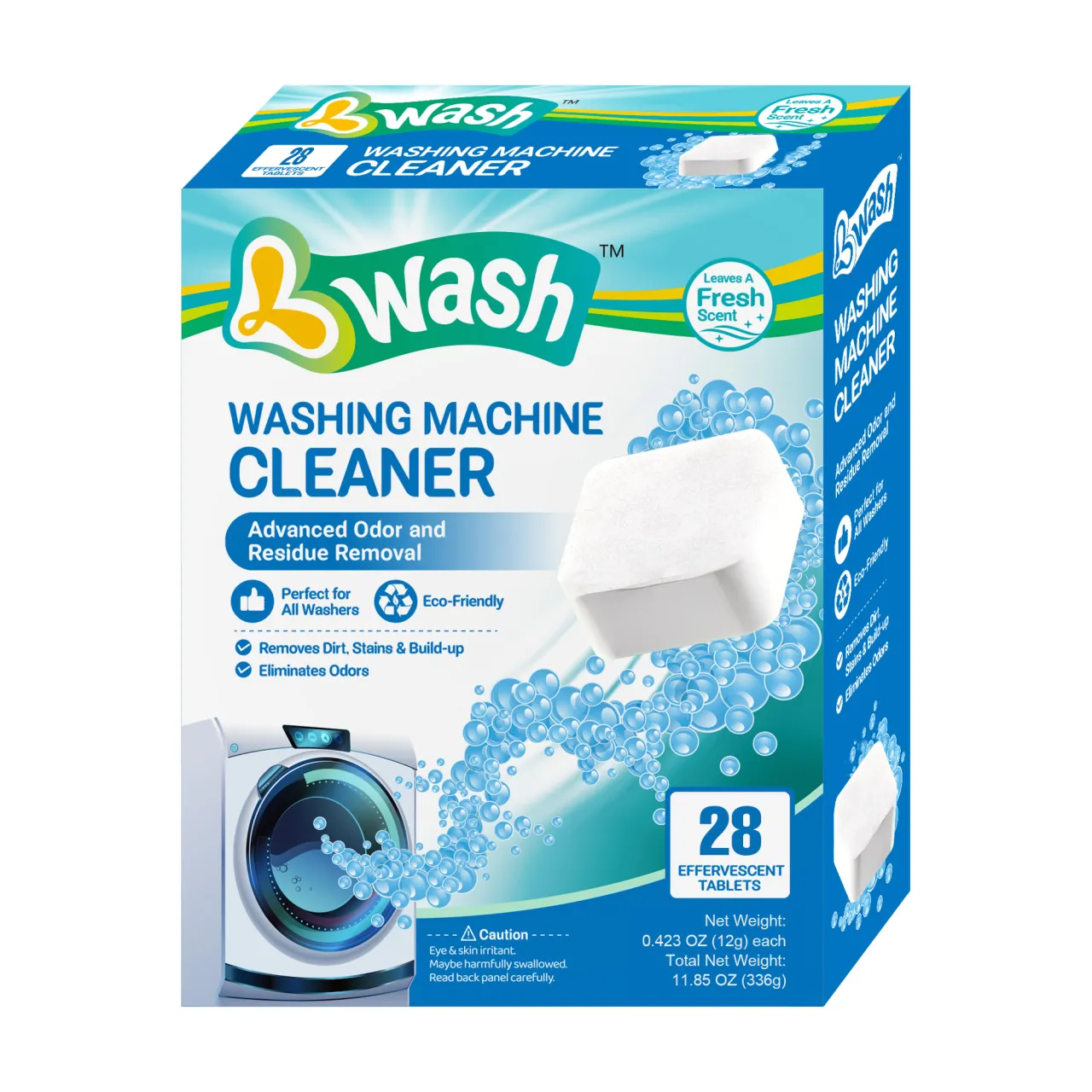 6 pack washing machine cleaner tablets retail box with fresh scent packaging