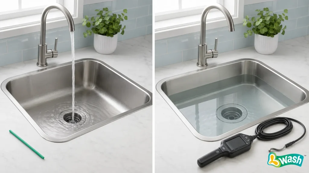 outine drain maintenance compared with a drain that needs professional inspection