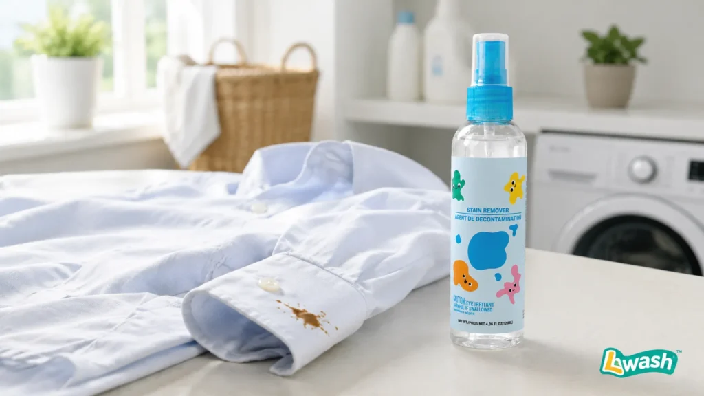 LWASH 120ml stain remover spray bottle for laundry spot pre-treatment